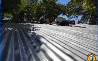 Colocación de cambio de techo en un sector de la Escuela Urbana Para Niñas
