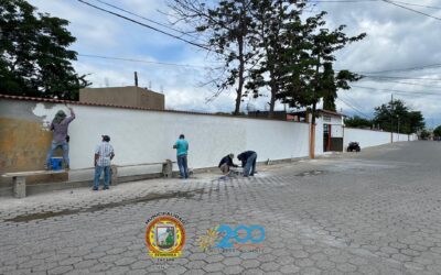 Avances en Remozamiento de Muro Perimetral del Cementerio
